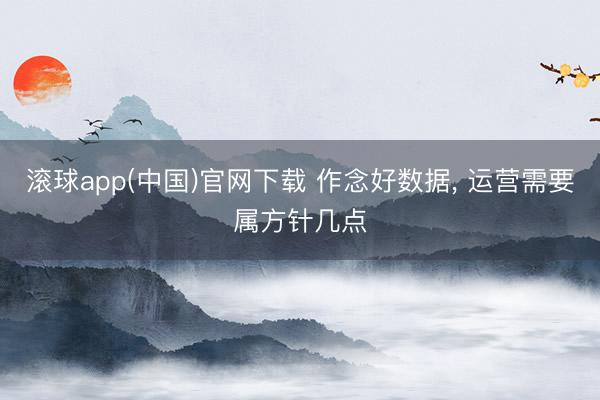 滚球app(中国)官网下载 作念好数据， 运营需要属方针几点