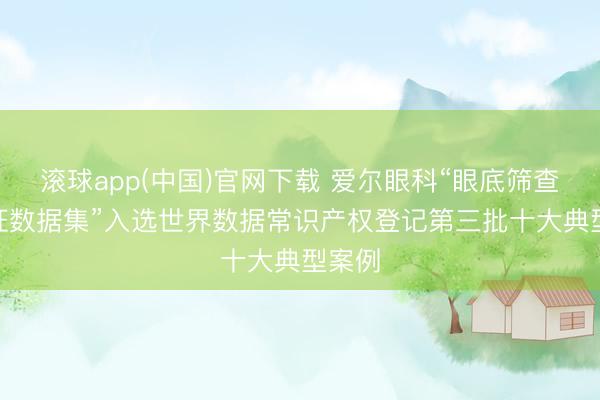 滚球app(中国)官网下载 爱尔眼科“眼底筛查AI特征数据集”入选世界数据常识产权登记第三批十大典型案例