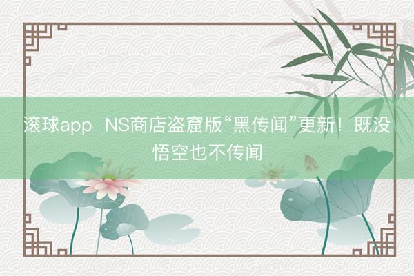 滚球app  NS商店盗窟版“黑传闻”更新！既没悟空也不传闻