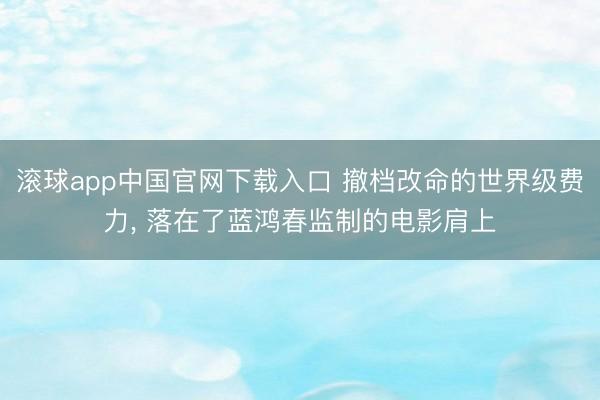 滚球app中国官网下载入口 撤档改命的世界级费力， 落在了蓝鸿春监制的电影肩上