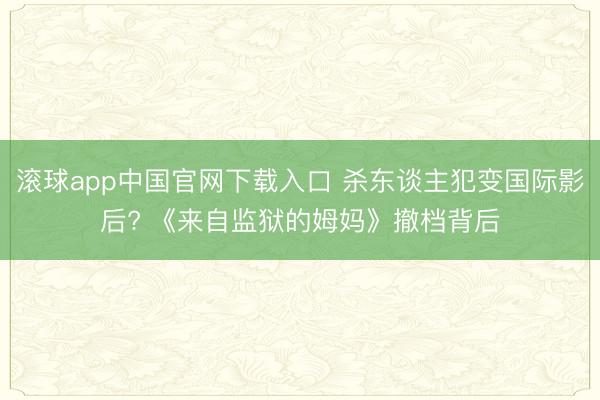 滚球app中国官网下载入口 杀东谈主犯变国际影后? 《来自监狱的姆妈》撤档背后