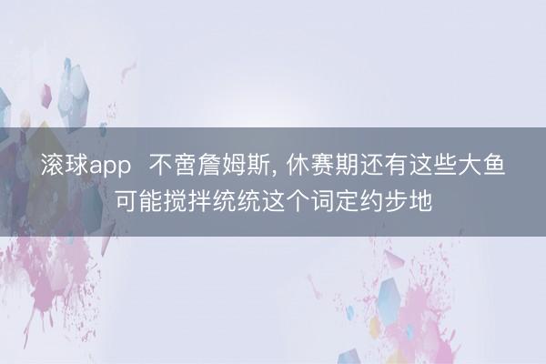 滚球app  不啻詹姆斯， 休赛期还有这些大鱼可能搅拌统统这个词定约步地