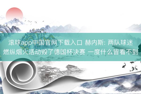 滚球app中国官网下载入口 赫内斯: 两队球迷燃纵烟火活动毁了德国杯决赛 一度什么皆看不到