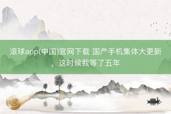 滚球app(中国)官网下载 国产手机集体大更新，这时候我等了五年