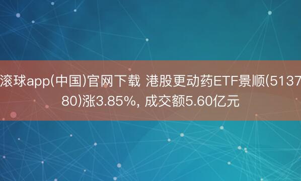 滚球app(中国)官网下载 港股更动药ETF景顺(513780)涨3.85%， 成交额5.60亿元
