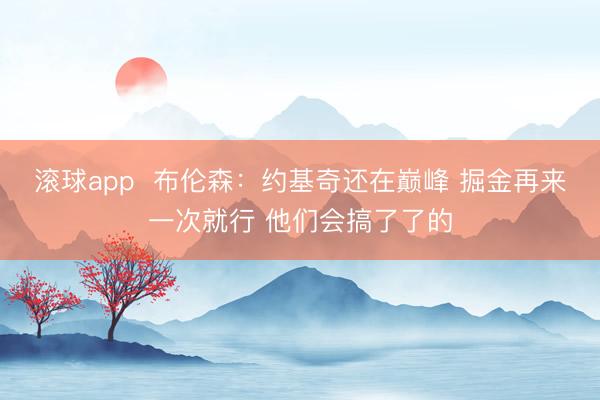滚球app 布伦森:约基奇还在巅峰 掘金再来一次就行 他们会搞了了的