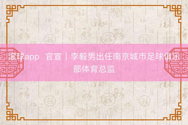 滚球app  官宣｜李毅男出任南京城市足球俱乐部体育总监