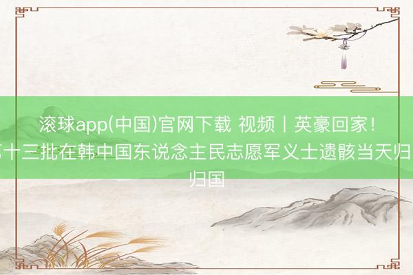 滚球app(中国)官网下载 视频丨英豪回家！第十三批在韩中国东说念主民志愿军义士遗骸当天归国