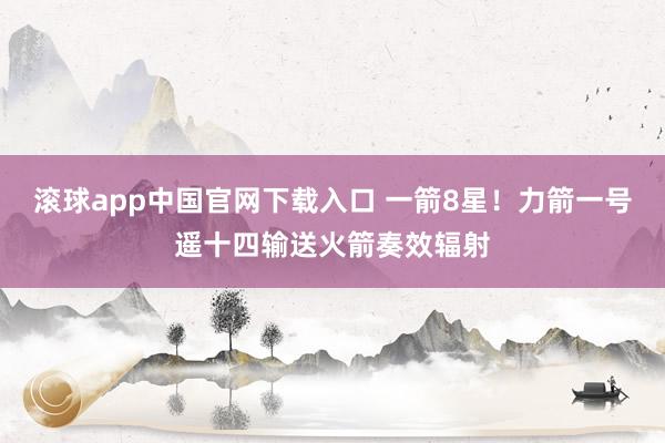 滚球app中国官网下载入口 一箭8星！力箭一号遥十四输送火箭奏效辐射