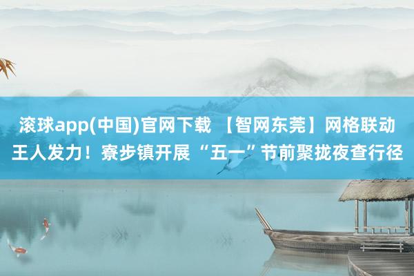 滚球app(中国)官网下载 【智网东莞】网格联动王人发力！寮步镇开展 “五一”节前聚拢夜查行径