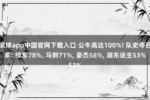 滚球app中国官网下载入口 公牛高达100%! 队史夺冠率: 绿军78%, 马刺71%, 豪杰58%, 湖东谈主53%